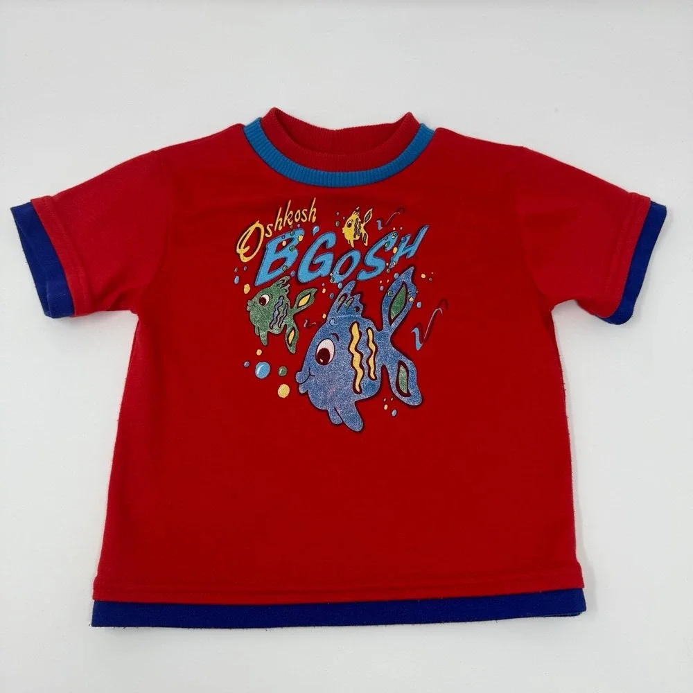 Vintage OshKosh Baby B'gosh fish Cute T-Shirt Size 24 Months Made In USA‎